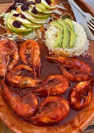 Una foto de Camarones a la diabla