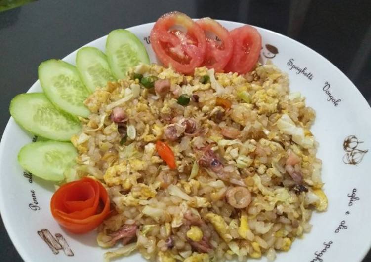 Nasi goreng shirataki cumi asin DEBM