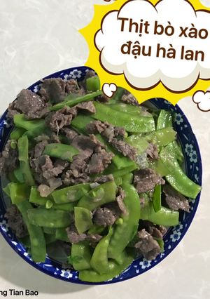 Hình của món Thịt bò xào đậu Hà Lan.