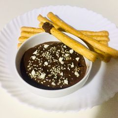 A picture of Chickpeas chocolate Hummus.