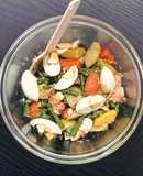 溫沙拉（馬鈴薯、豇豆、胡蘿蔔、雞蛋與鮪魚）Ensalada de Patata, Judías, Zanahoria, Huevo y Atún