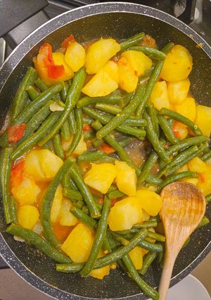Foto di Fagiolini/Cornetti in umido saporiti con patate