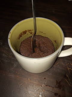 Una foto de Queque de chocolate en taza