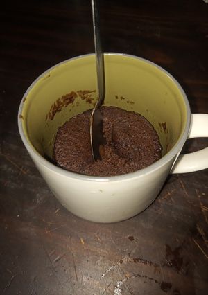 Una foto de Queque de chocolate en taza