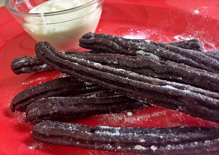 Bagaimana Membuat Churros with white chocolate, Lezat Sekali