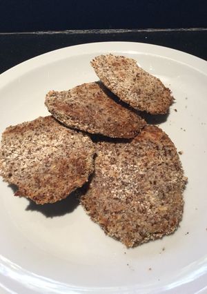 Una foto de Milanesas de berenjenas light