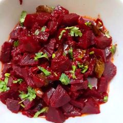 A picture of Chukandar / beetroot ki Sabzi.