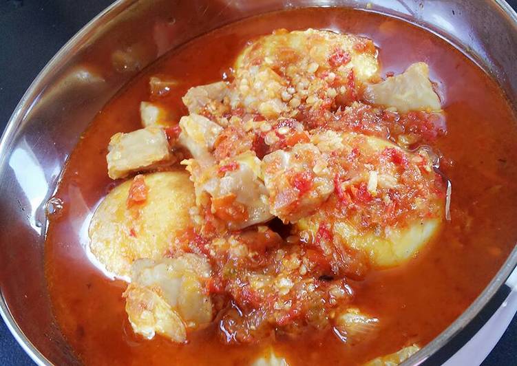 Telor tempe balado super pedas,,,