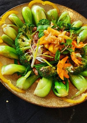 Hình của món Bò Xào Cải thìa.
