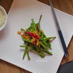 A picture of Green Beans stir fry.
