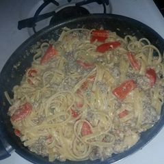 Pepper Sausage Fettuccine A picture of Pepper Sausage Fettuccine.