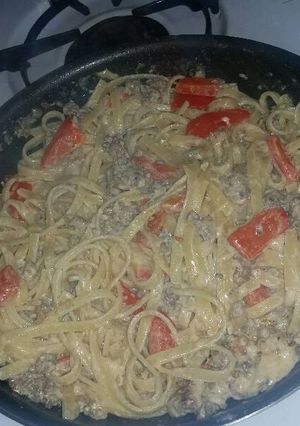A picture of Pepper Sausage Fettuccine.