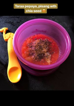 Foto resep Mpasi 6month pepaya, pisang with chia seed