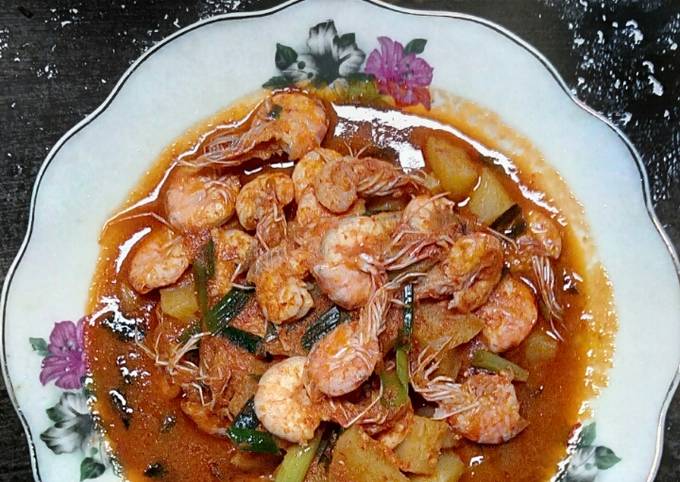 Sambel Udang+Kentang Berkuah