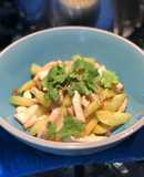 Su su xào với nấm đùi gà