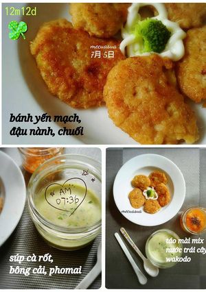 Hình của món Bánh yến mạch đậu nành mix chuối.