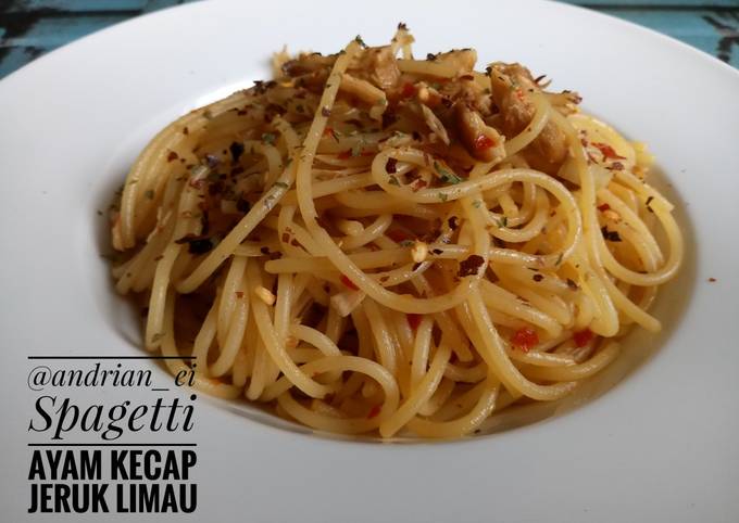 Spagetti Ayam Kecap Jeruk Limau