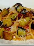 Spaghetti con Melanzane Fritte e Pecorino