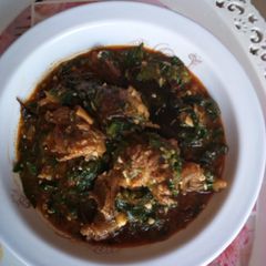 A picture of Okor and vegetable.