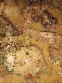 Una foto de Pollo a la crema