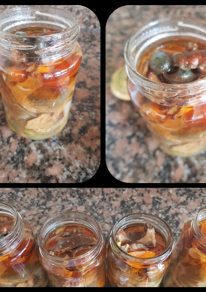 Una foto de Hongos deliciosos o "cobre" en escabeche. #delantaldorado