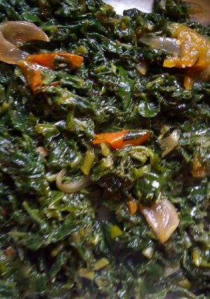 A picture of Managu fried #vegetable contest.