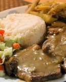 Chuleta en salsa de durazno