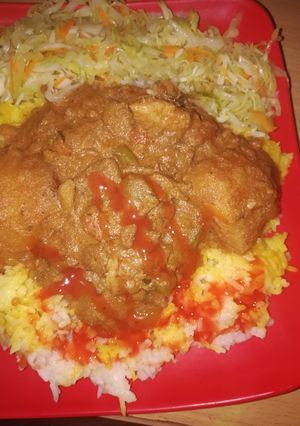 A picture of Beef biriani with a twist of vegetables.