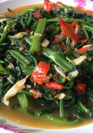 Foto resep Cah kangkung bumbu ulek