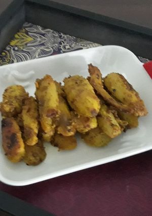 A picture of Taro Roots or Arvi Sabji.