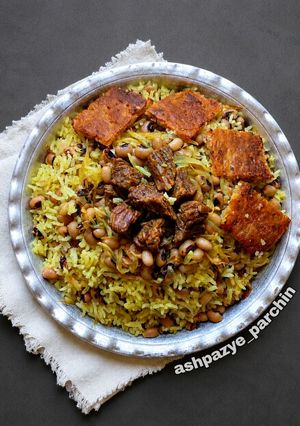 عکسی از دستور پلو دیزی کاشانی 🌸 چلو دیزی کاشانی