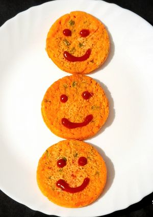 A picture of Smiley Veggie Pancakes.