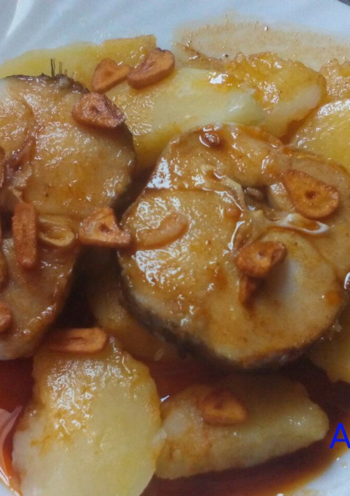 Una foto de Merluza a la gallega