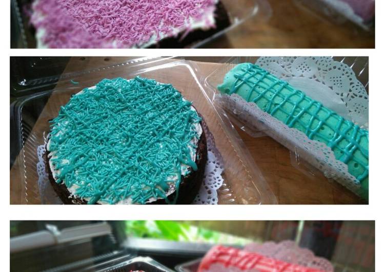 Cara Gampang Membuat Bolu gulung warna warni Anti Gagal