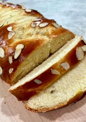 A picture of Tsoureki (Greek Easter Bread).