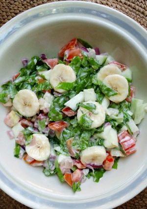 A picture of Banana salad.