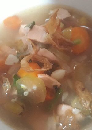 Foto resep Sup Salmon (obat demam pilek)
