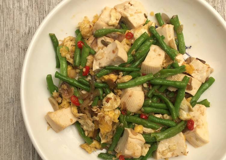 Tumis Kacangpanjang Tahu Telur