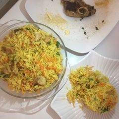 A picture of Chicken Fried rice.