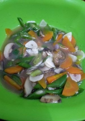 Foto resep Cha Buncis dan Jamur Kancing Simple