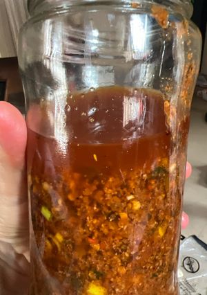 A picture of Spicey chili oil 🌶️.