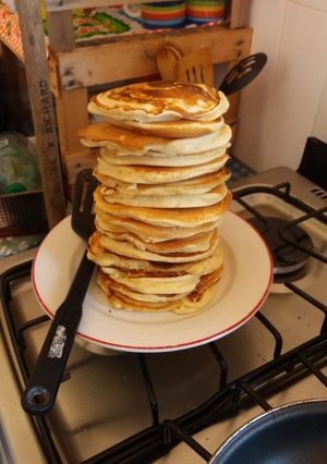 Una foto de Hotcakes o Panqueques Americanos