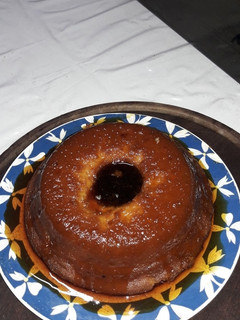 Una foto de Budín de pan. Con pan de panchos