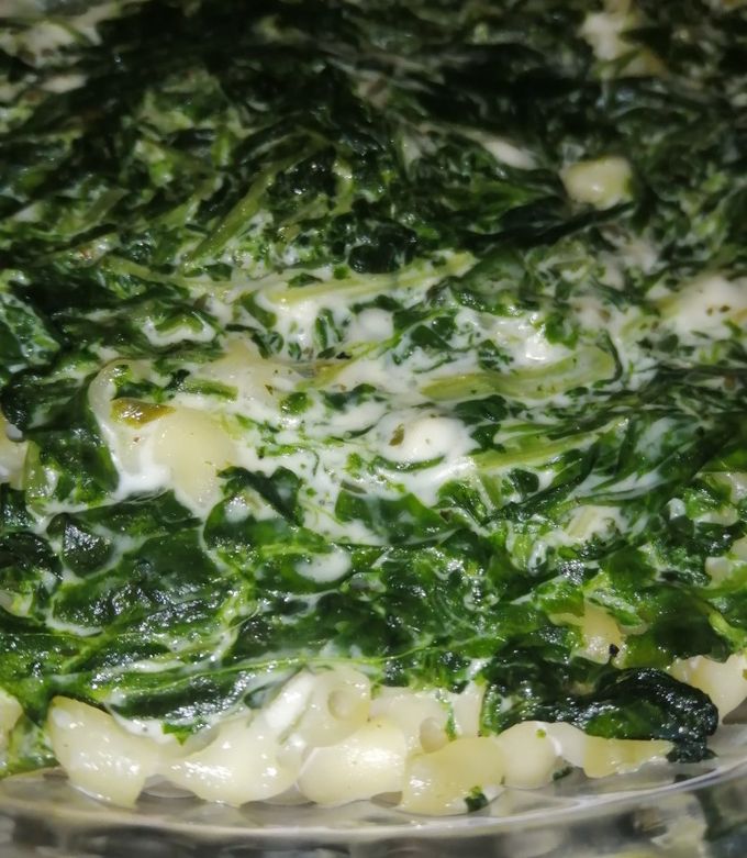 Une photo de Coquillettes aux épinards gratinés