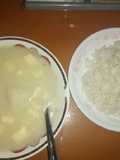 Mote de queso con arroz blanco
