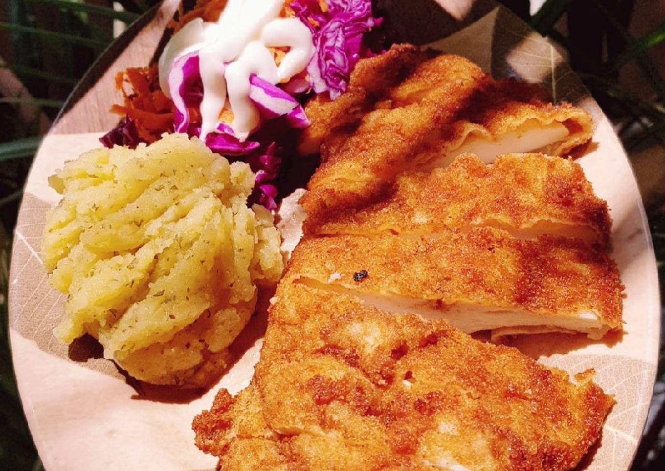 Chicken katsu with mashed potato