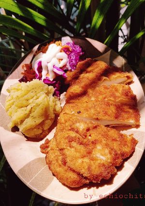 Foto resep Chicken katsu with mashed potato