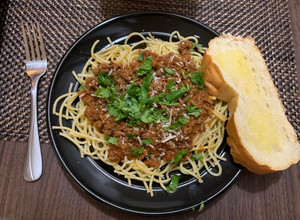Una foto de Espagueti con carne molida en chipotle
