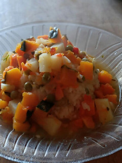 Una foto de Arroz con verduras y membrillo