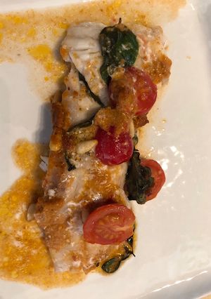 Une photo de Daurade au pesto rosso
